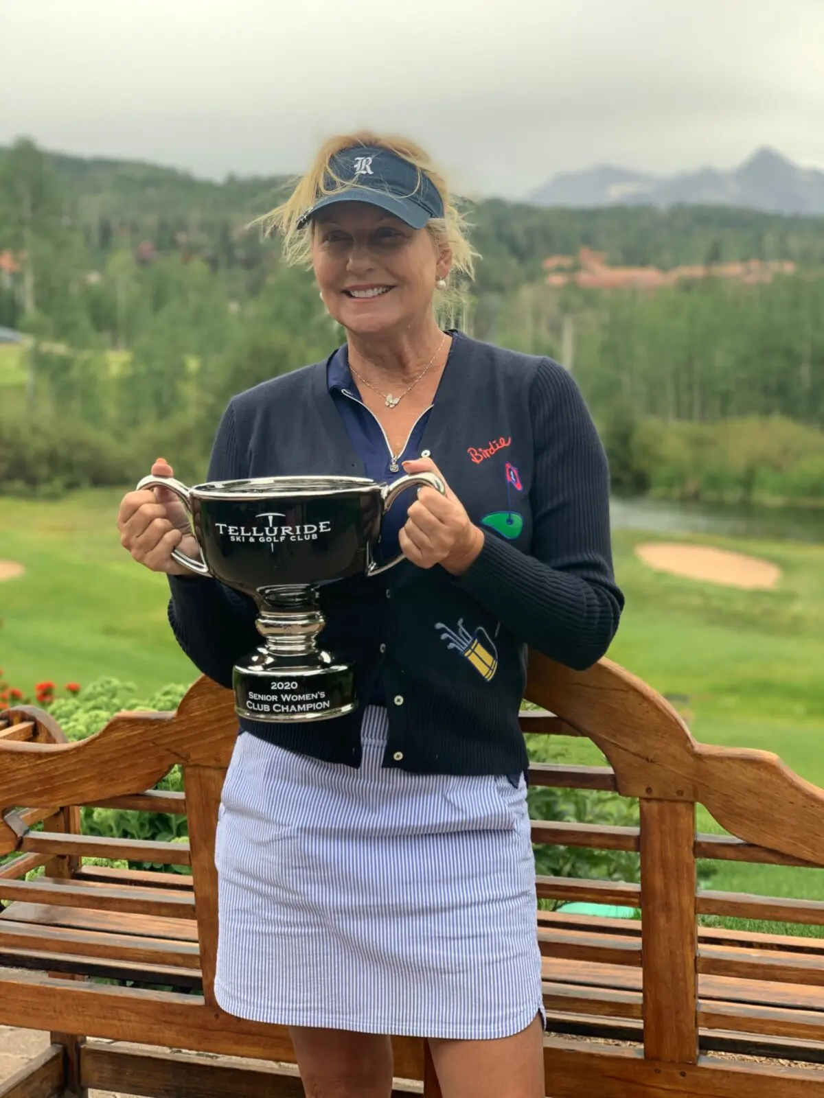An avid golfer, best dressed honoree Susan Plank winning one of her many golf tournaments.