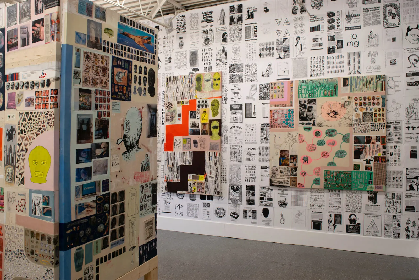 Installation view of Christopher Cascio's "Culture Club" at Basket Books & Art, on view through August 30, 2026 (Courtesy Basket Books & Art)