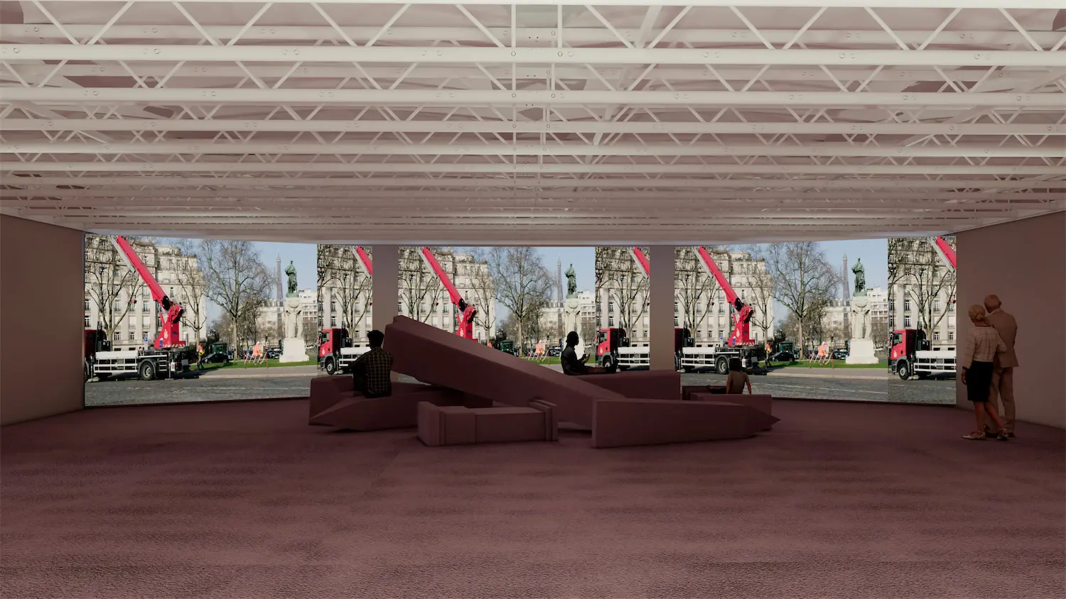 Iván Argote's solo exhibition "How to Move a Monument on a Tuesday Morning" will open at Dallas Contemporary this fall. (Render courtesy of Studio Iván Argote)