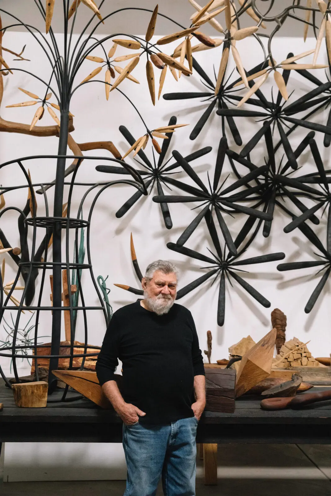 James Surls in his Colorado studio (Photo by Laura Dart)