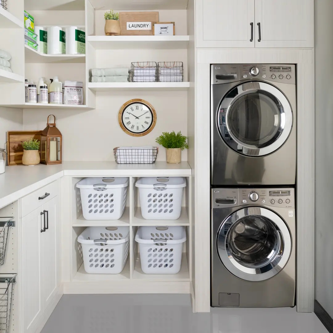 Inspired Closets DFW can create custom solutions for all part of your home - including the laundry room.