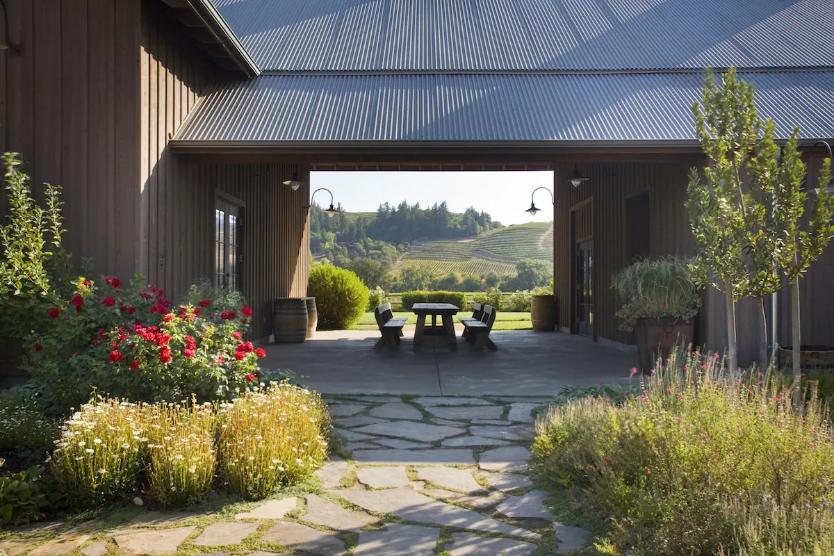A table with a view at Dutcher Crossing Winery. (M. J. Wickham/Dutcher Crossing)