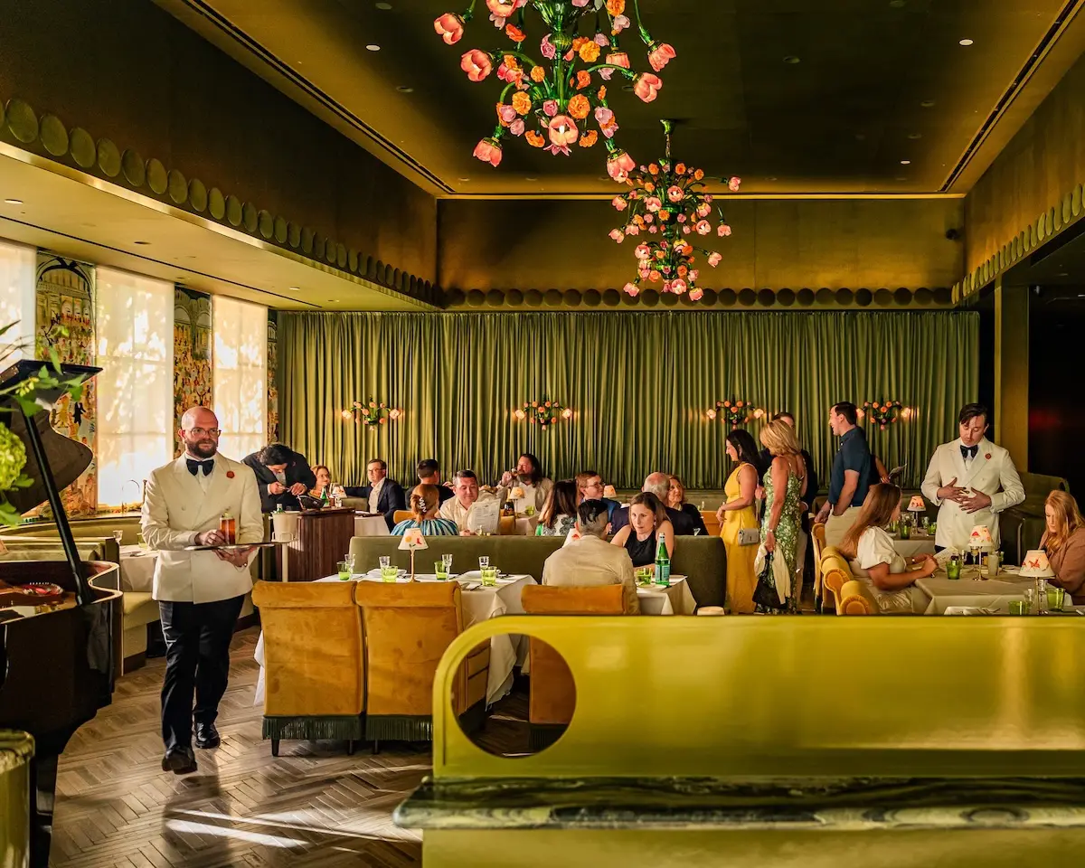 The dining room at The Marigold Club during service. (Zach Horst)