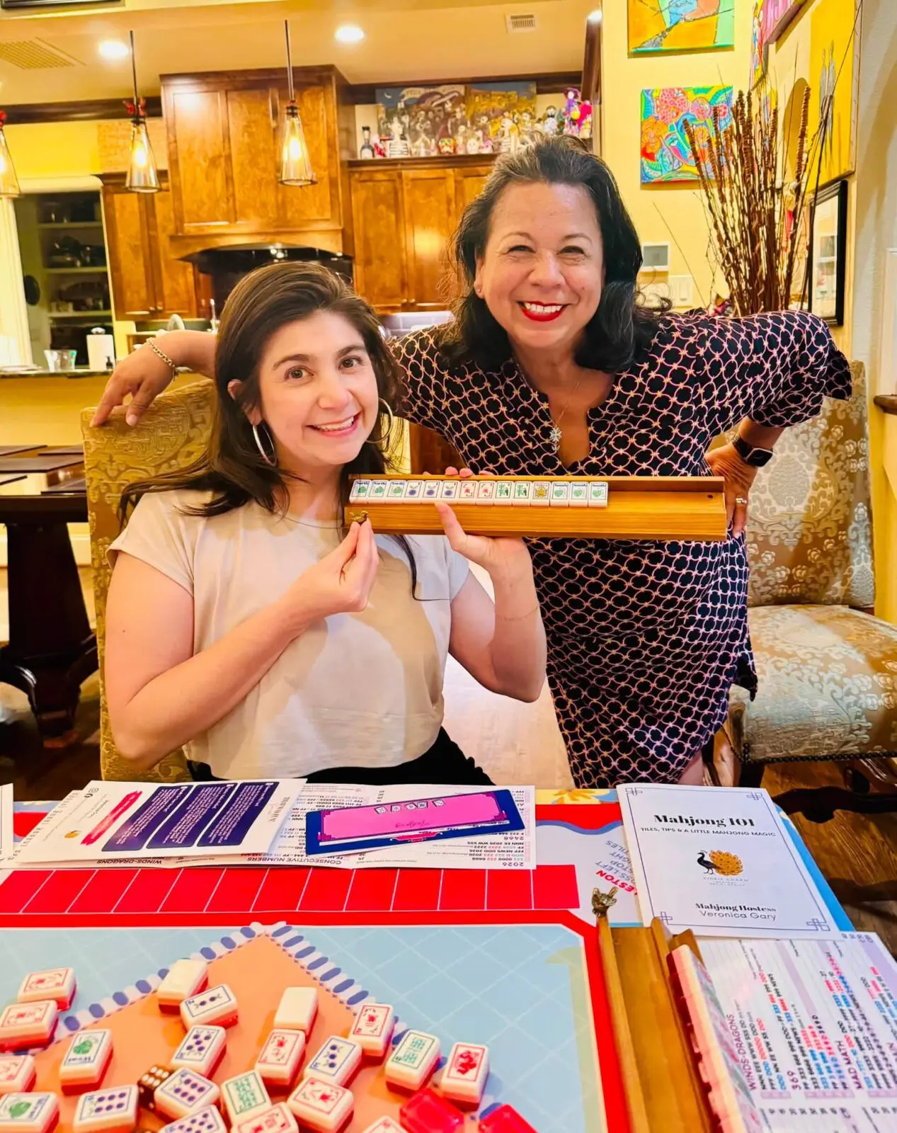 Veronica Gary (right) provides a private lesson in the home of a client. (Photograph by Veronica Gary)