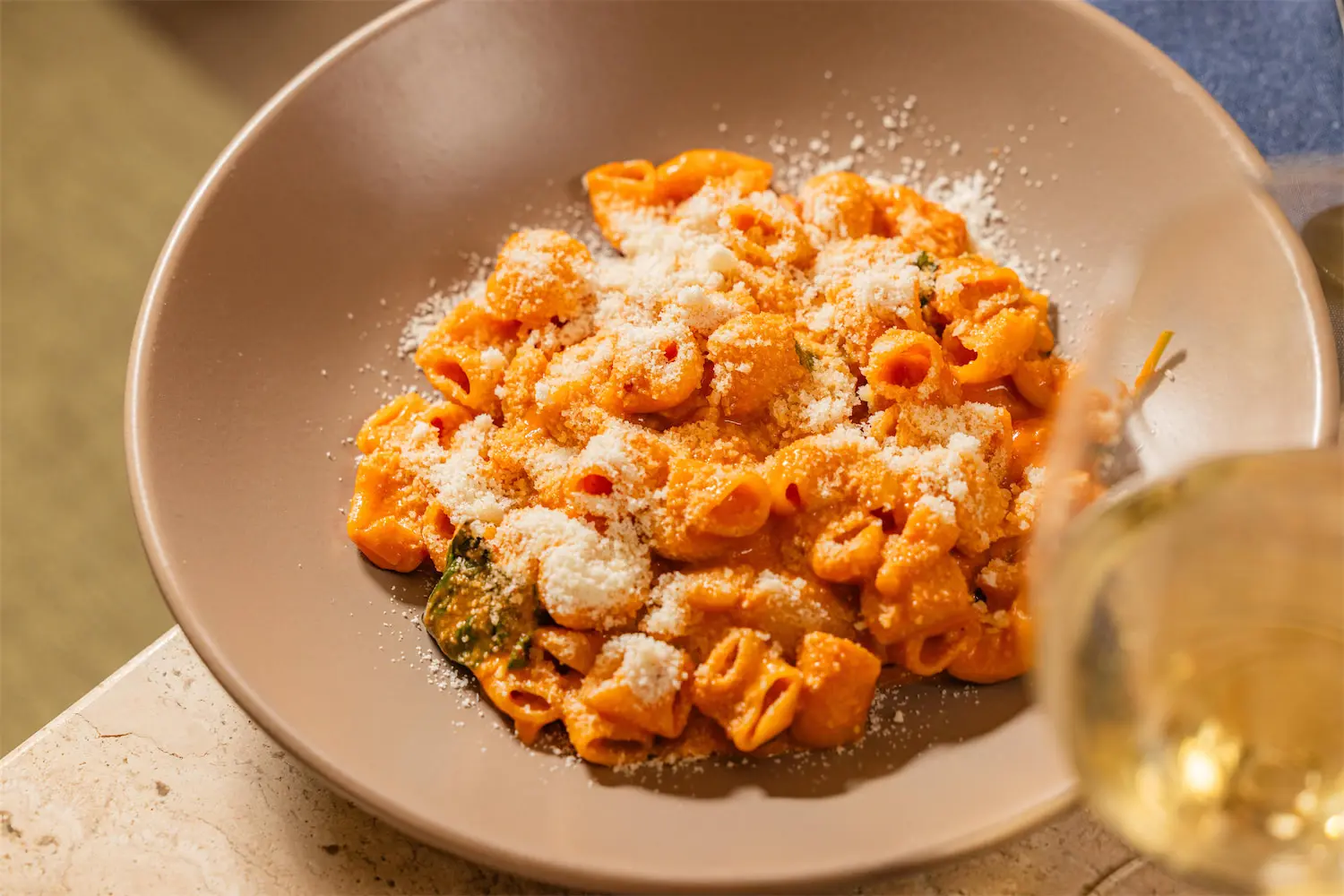 While every Élephante evolves with its city, there are a handful of dishes that have become synonymous with the brand, including the vodka sauce pasta. (Courtesy of Élephante)