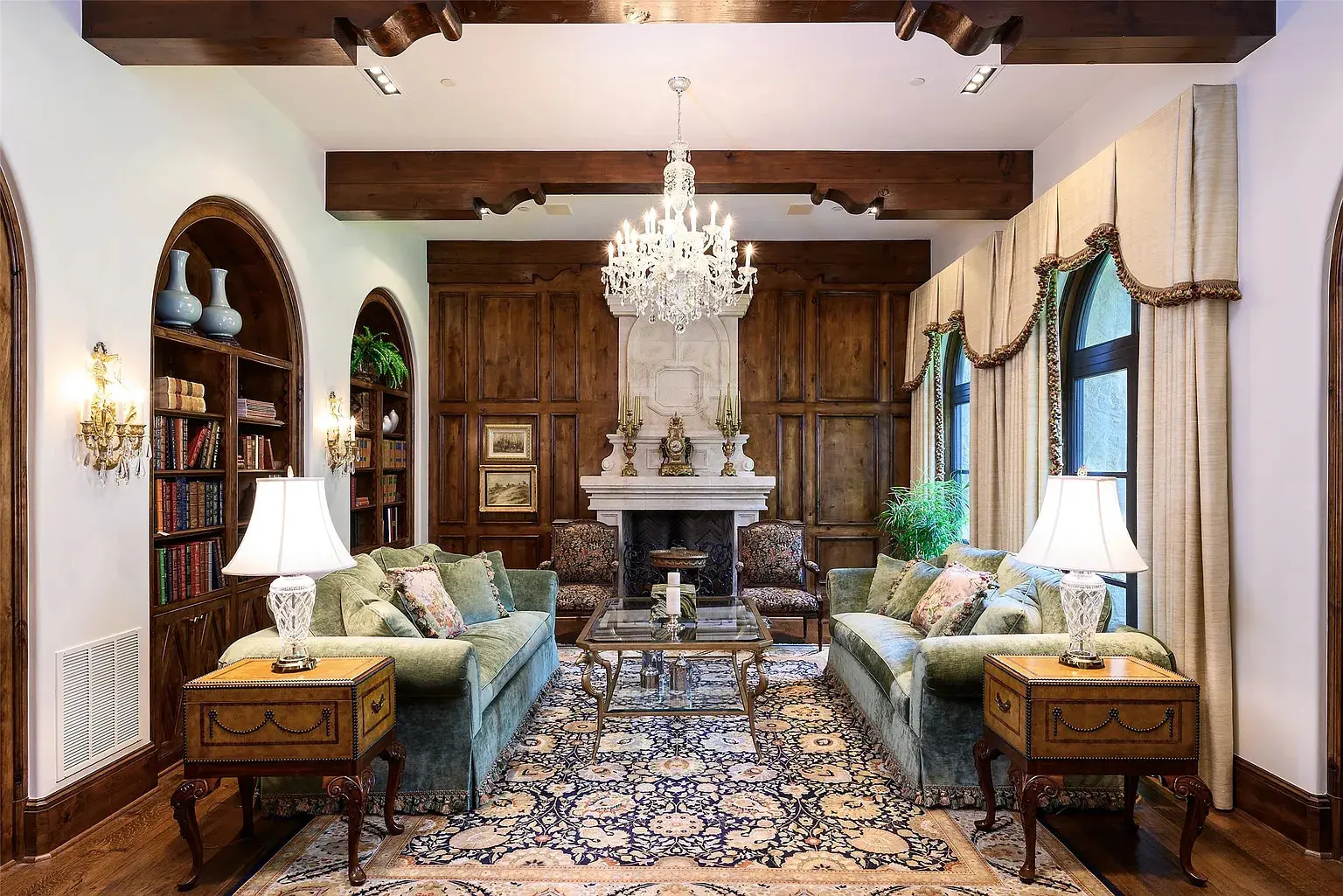 The wood-beamed ceilings provide warmth. (Photo by Dave Perry Miller Real Estate)