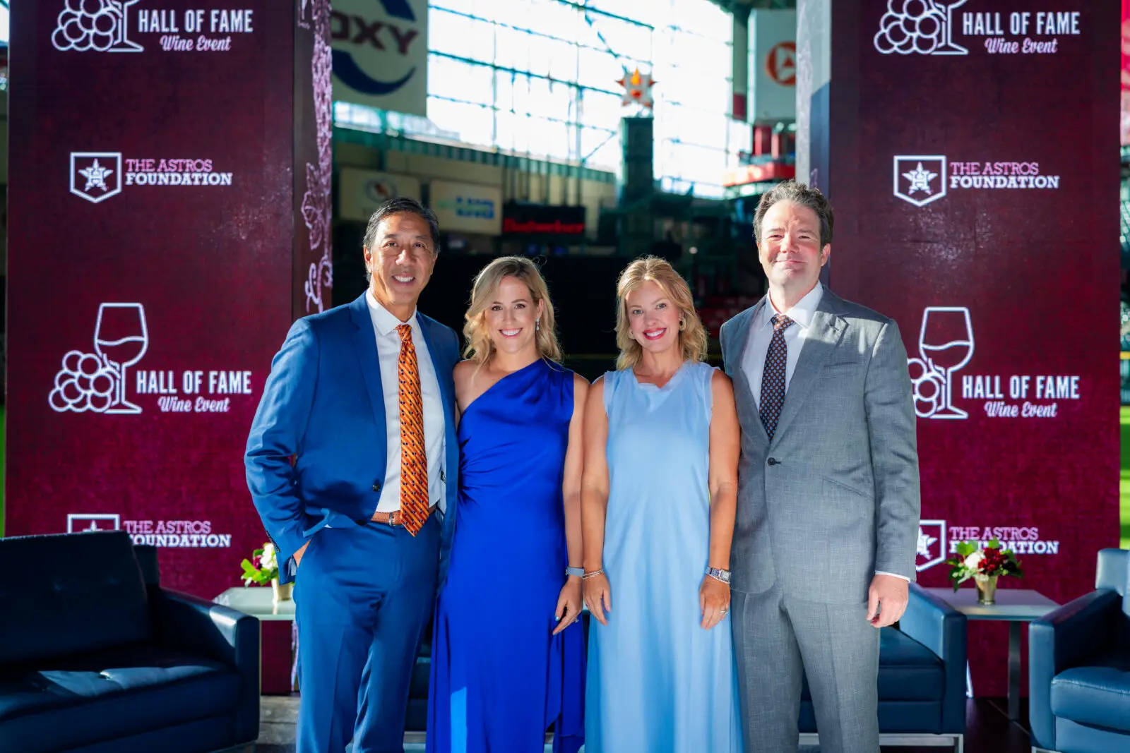 Houston Astros Hall of Fame Wine Dinner chairs Kevin & Brooke Lee and Jill & Frank Stagg (Photo courtesy of Houston Astros)  (Photo by  Houston Astros)