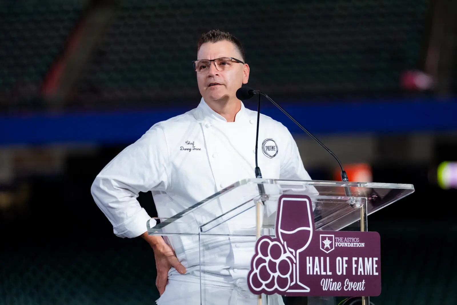 Potente Chef Danny Trace at the Houston Astros Hall of Fame Wine Dinner  (Photo courtesy of Houston Astros) (Photo by  Houston Astros)
