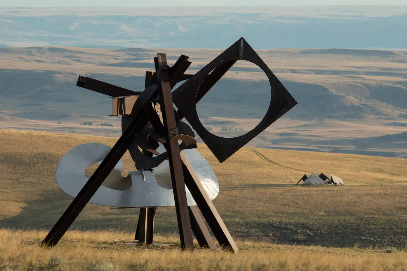 Mark Di Suvero's Beethoven’s Quartet (2003). (Photo by Kevin Kinzley. Courtesy of Tippet Rise Art Center.)