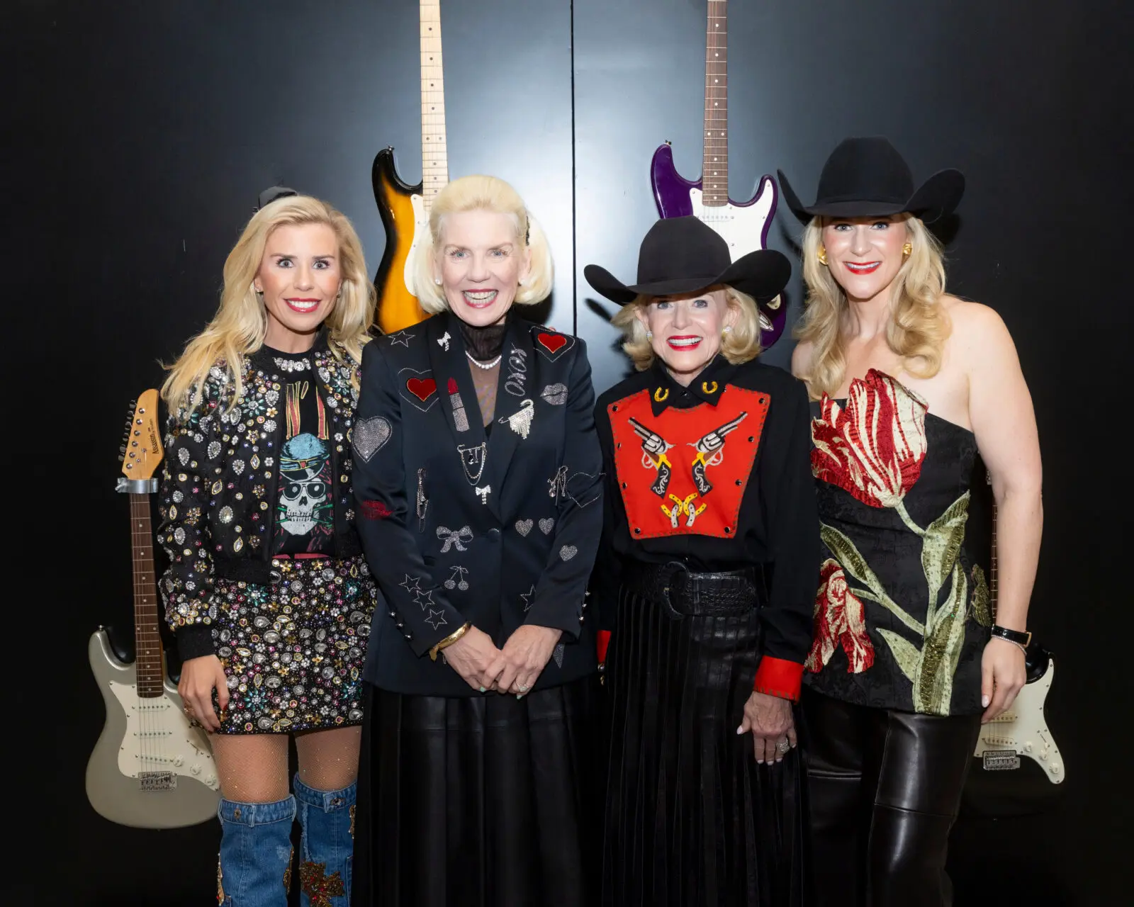 Co-chair Sainty Nelsen, Molly Reid, Cowgirl Museum Board Member Elaine Agather, Co-Chair Lorene Agather (Photo by Sharon Ellman, Ellman Photography)