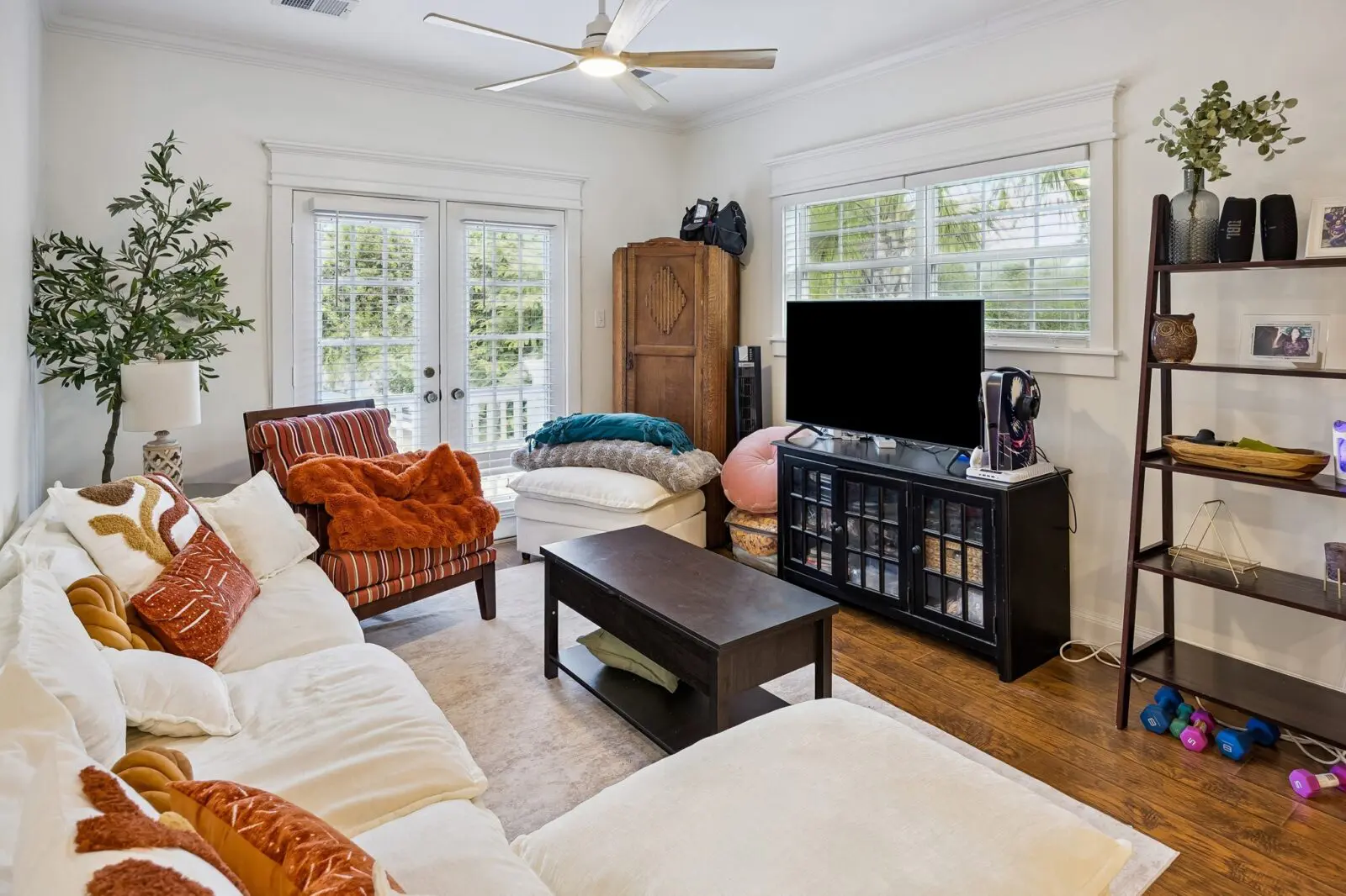 The living area of the garage apartment at 216 E. 26th Street (Photo by TK Images for Martha Turner Sotheby's International Realty)