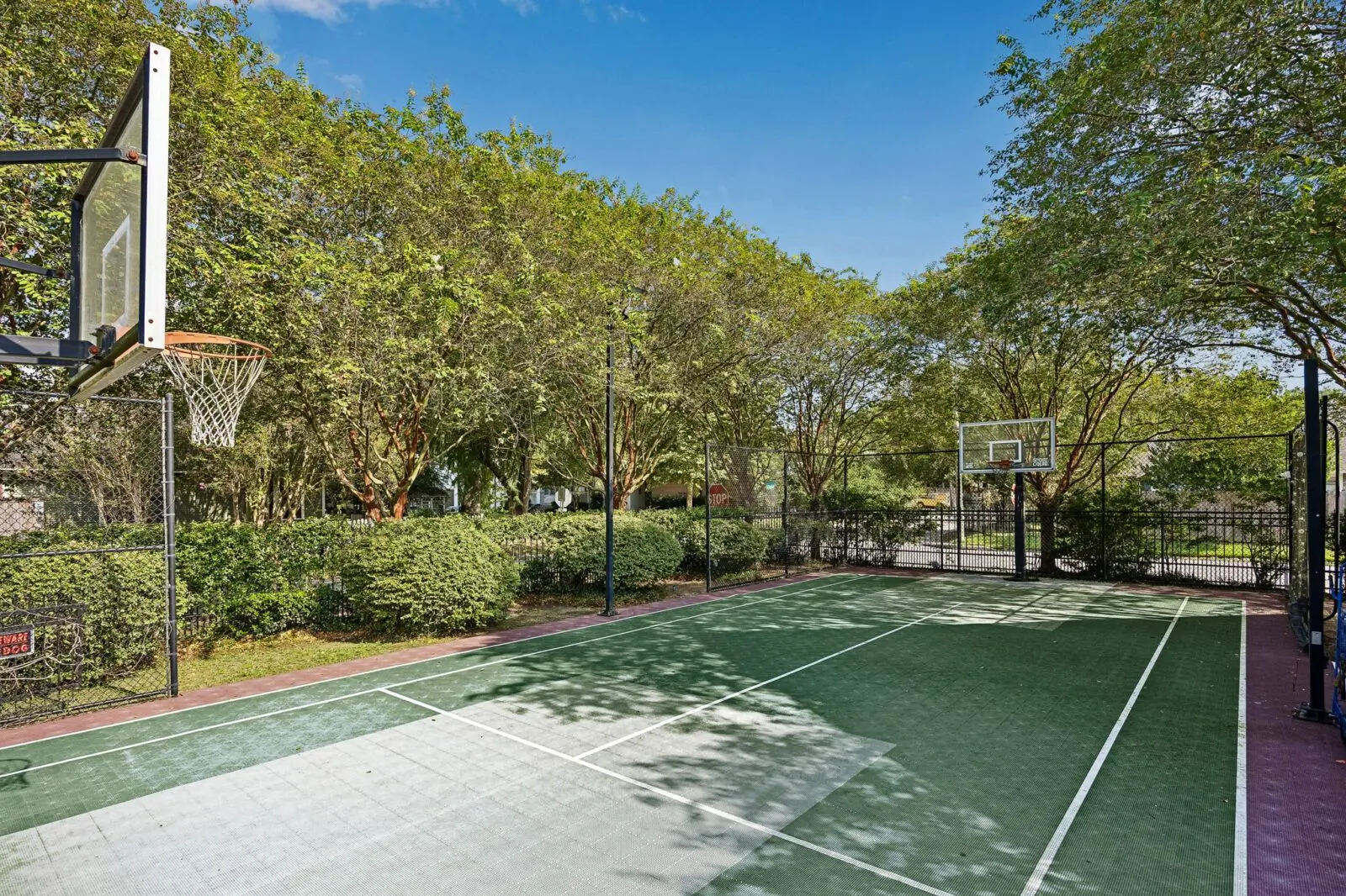 The athletic court at 216 E 26th Street could easily serve as a pickle ball court. (Photo by TK Images for Martha Turner Sotheby's International Realty)