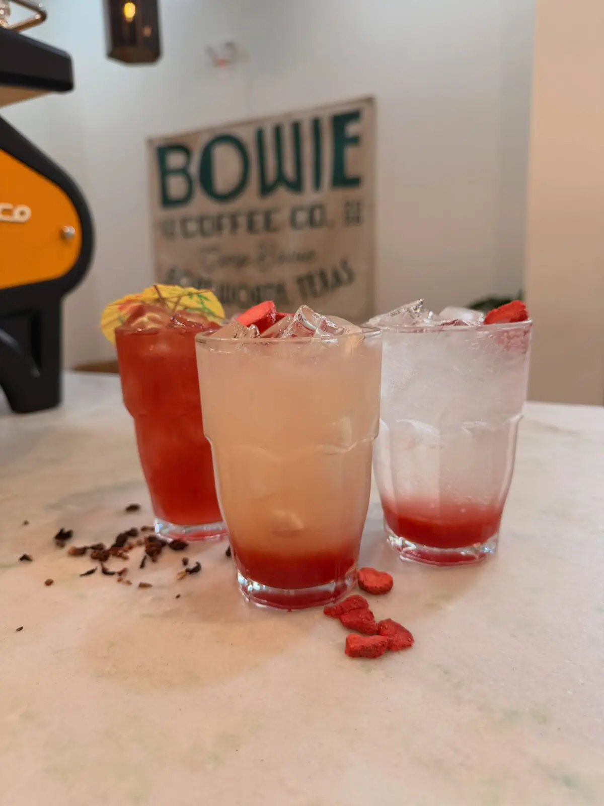 Bowie Coffee Co. took over the former Flat Track Coffee space on Camp Bowie this spring, giving the longtime coffee stop a distinctly Fort Worth identity.   (Photograph by Bowie Coffee Co.)