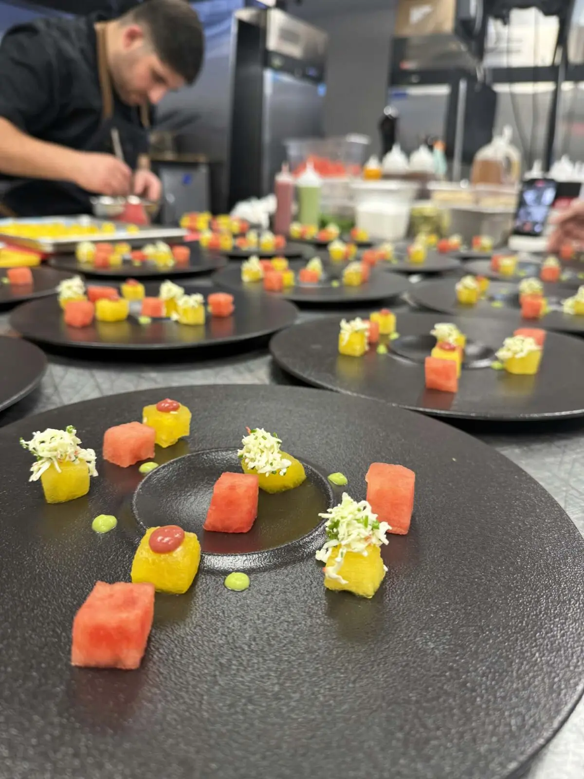 We were recently invited to a wine- and cocktail-pairing dinner headed by Riemenschneider, who worked the evening’s multi-course menu like a knife-wielding virtuoso. (Photograph by Beren Meze & Grill House)