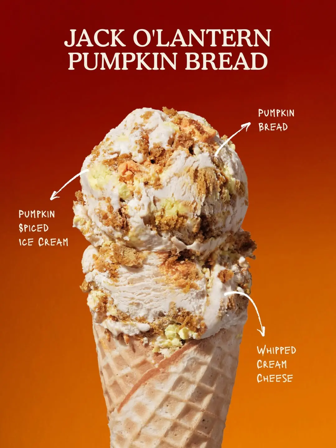 In its Halloween Series, Portland-based ice cream shop newcomer Salt & Straw is offering the Jack o' Lantern Pumpkin Bread ice cream. (Courtesy)
