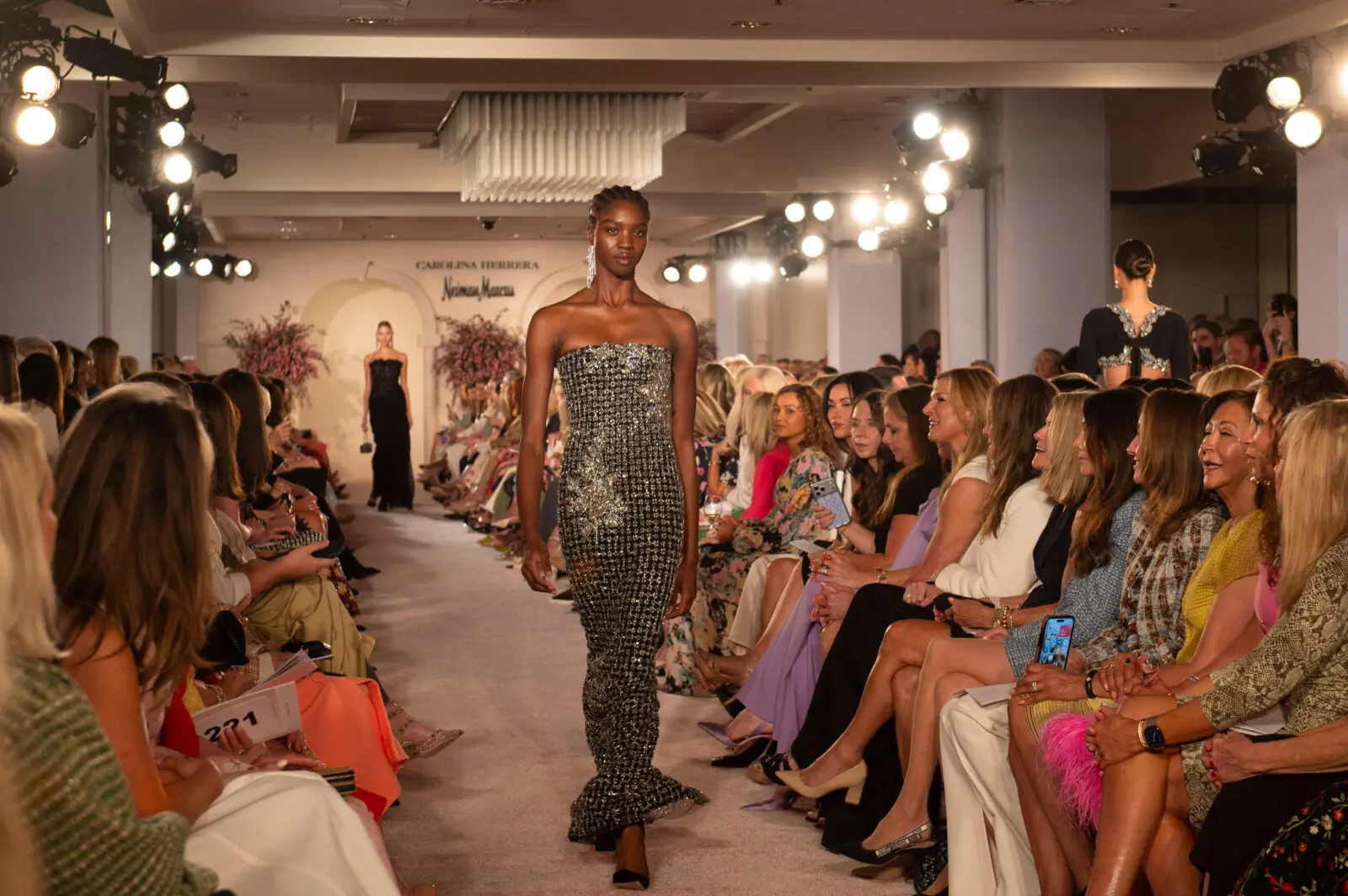 The models showcased Carolina Herrera looks from the Resort 2027 and Winter 2027 collections.  (Photo by Tamytha Cameron and Celeste Cass)