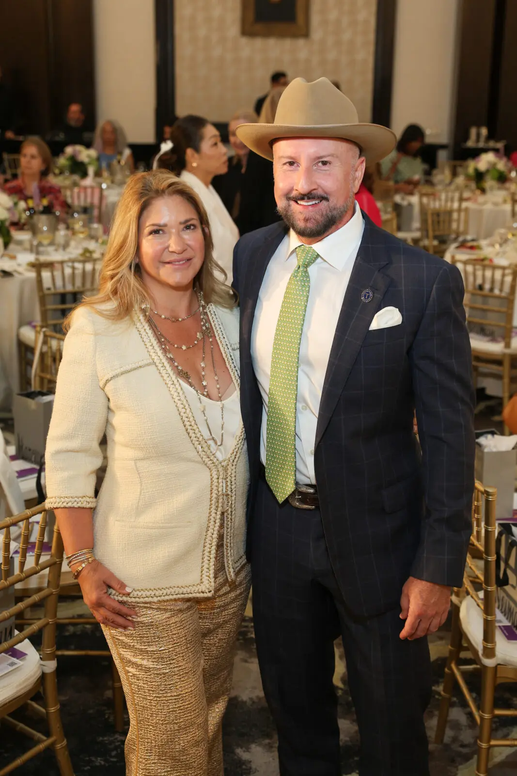 Leticia Trauber, Tony Bradfield at the Best Dressed luncheon (Photo by Priscilla Dickson)