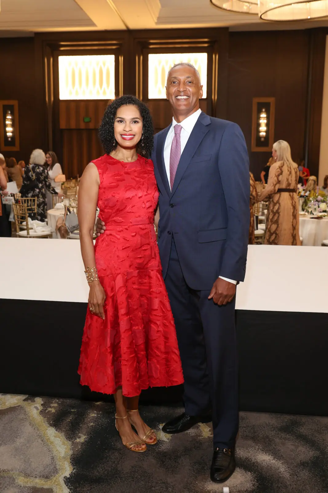 Honoree Erica Littlejohn Burnette & Dr. Robert Burnette Jr. at the PaperCity Philanthropy in Fashion Best Dressed luncheon (Photo by Priscilla Dickson)