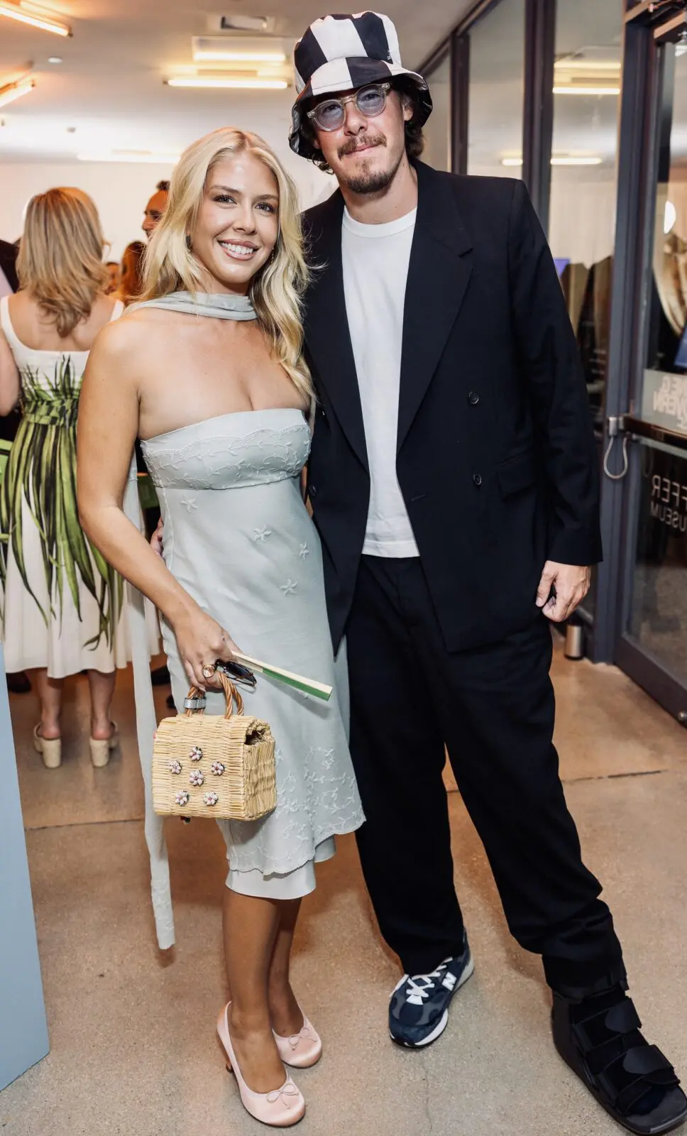 Ashley Zachem, chair Sebastian Keitel at Blaffer Art Museum Cocktails in the Courtyard (Photo by Jenny Antill Clifton)