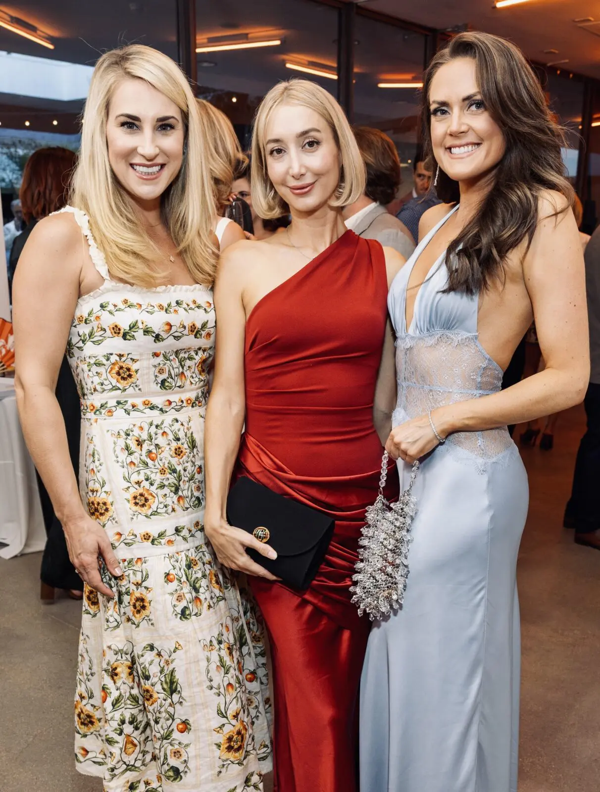 Kathryn Boeker, Chiara Casiraghi, Lauren Paine at Blaffer Art Museum Cocktails in the Courtyard  (Photo by Jenny Antill Clifton)