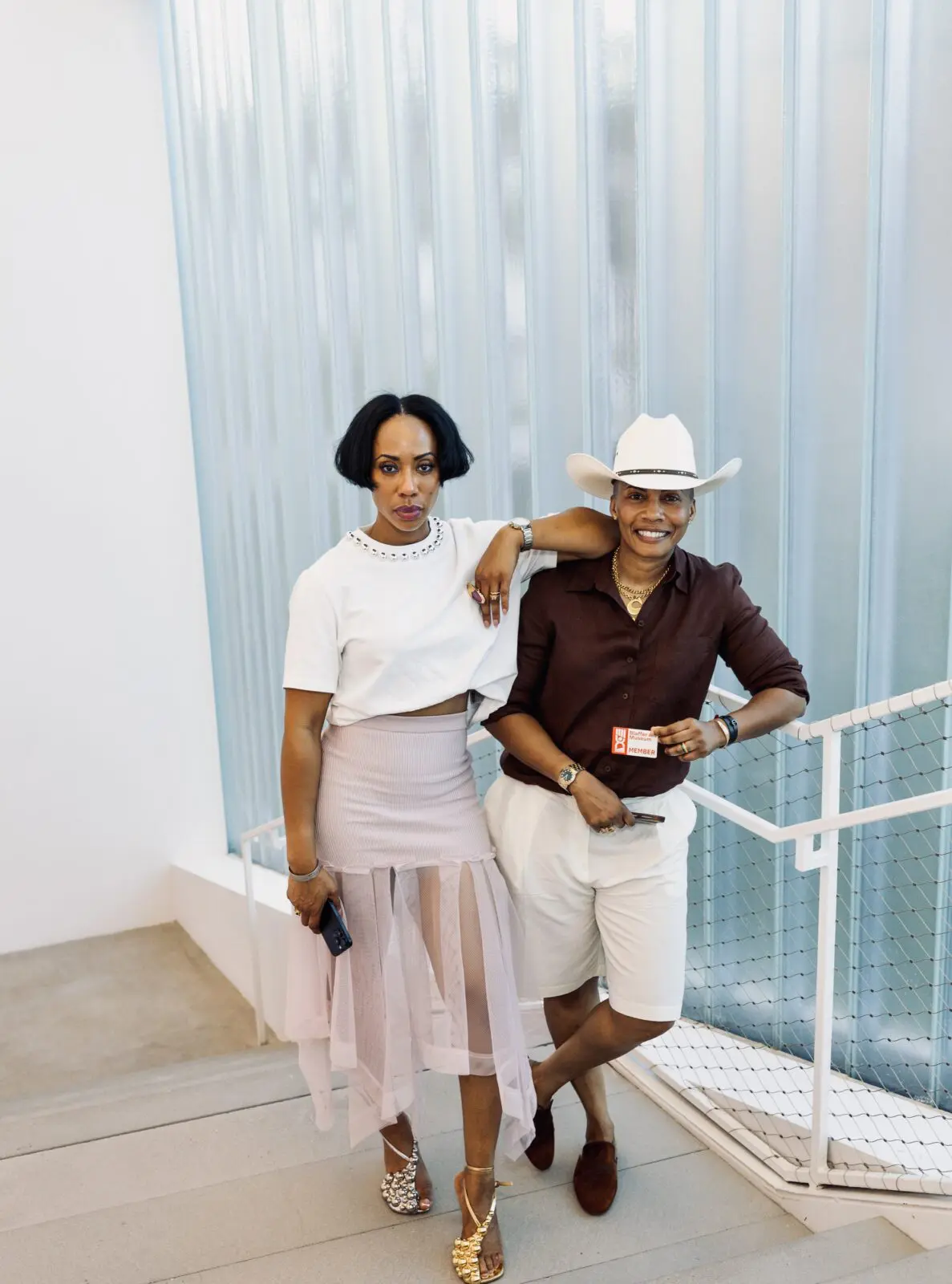 Maria Bennett-Foster, Sheron Bennett at Blaffer Art Museum Cocktails in the Courtyard (Photo by Jenny Antill Clifton)