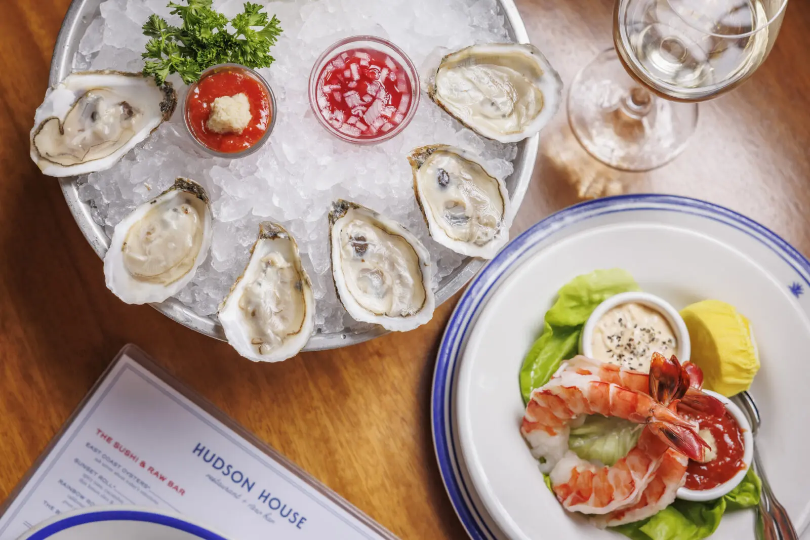 Hudson House’s seafood program includes East Coast oysters flown in daily. (Photo by Samantha Marie Photography)