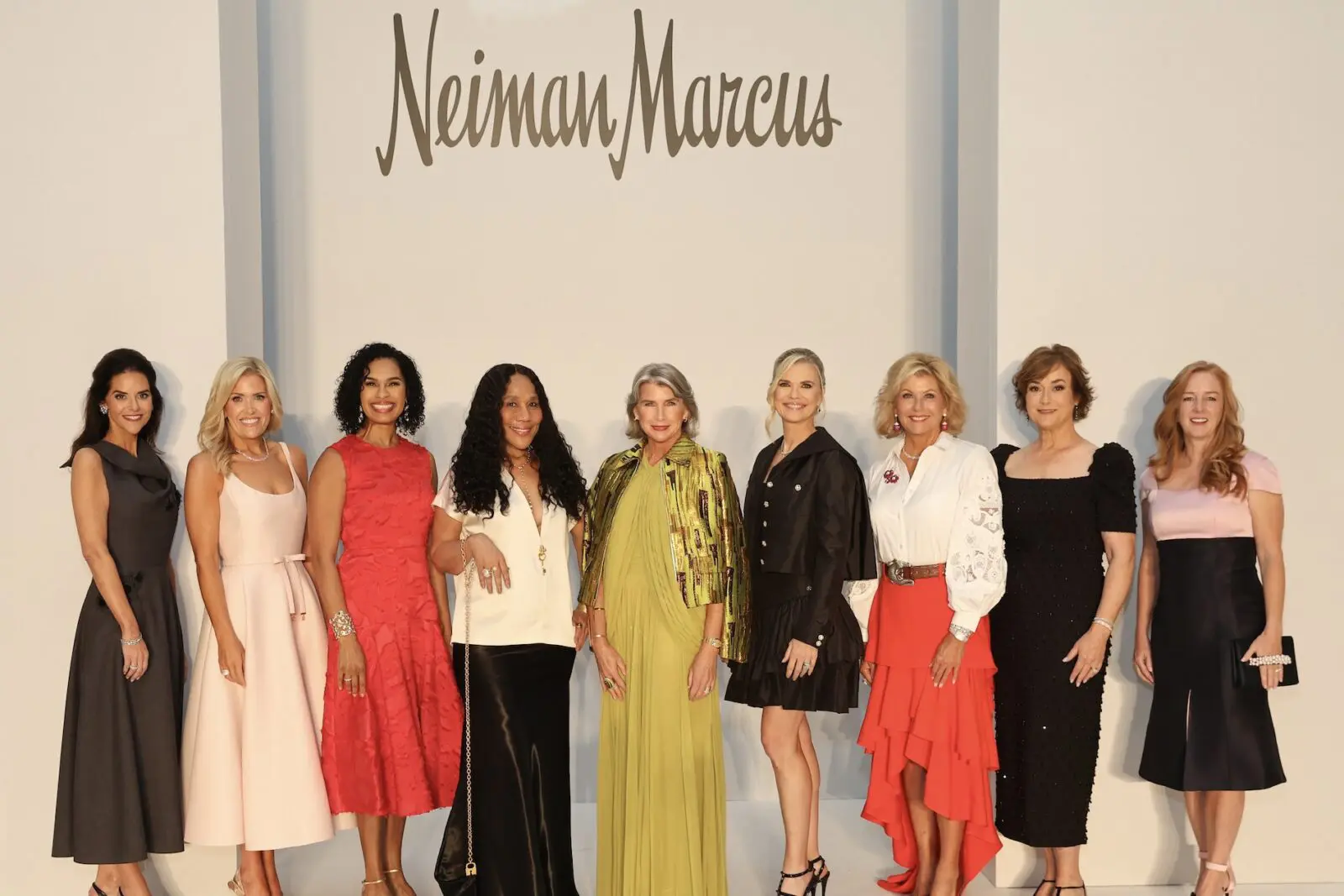 2026 Houston Best Dressed honorees:  Ann Ayre, Amanda Boffone, Erica Littlejohn Burnette, Myrtle Jones, Ellecia Knolle, Amy Pierce, Susan Plank, Leigh Smith, Allison Thacker  (Photo by Priscilla Dickson)