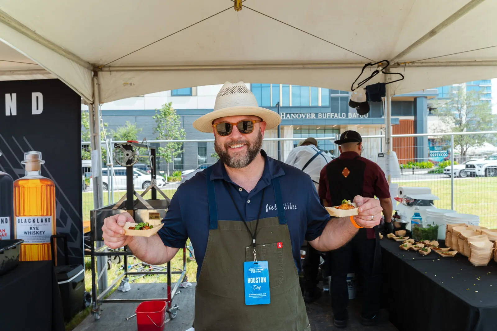 Field & Tides executive chef Travis Lenig at Houston Chefs for Farmers (Photo by Hasan Yousef)