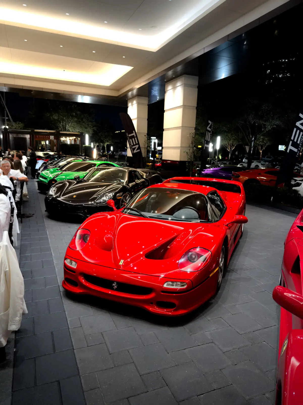 A Ferrari F50 on display at the collector's dinner at the Post Oak Hotel. (Photo by The Exchange Network)