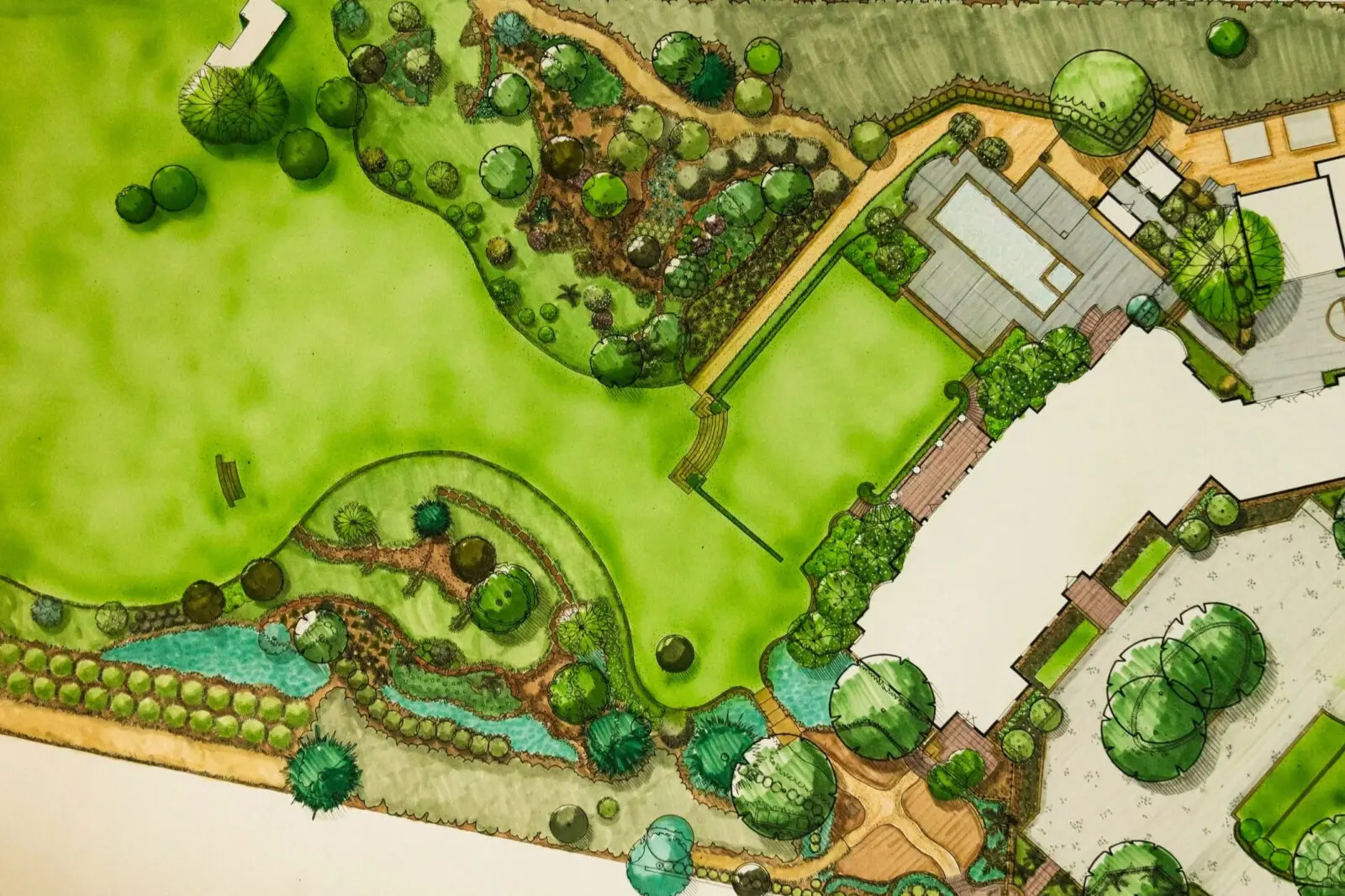 Houston landscape design, installation and maintenance work.