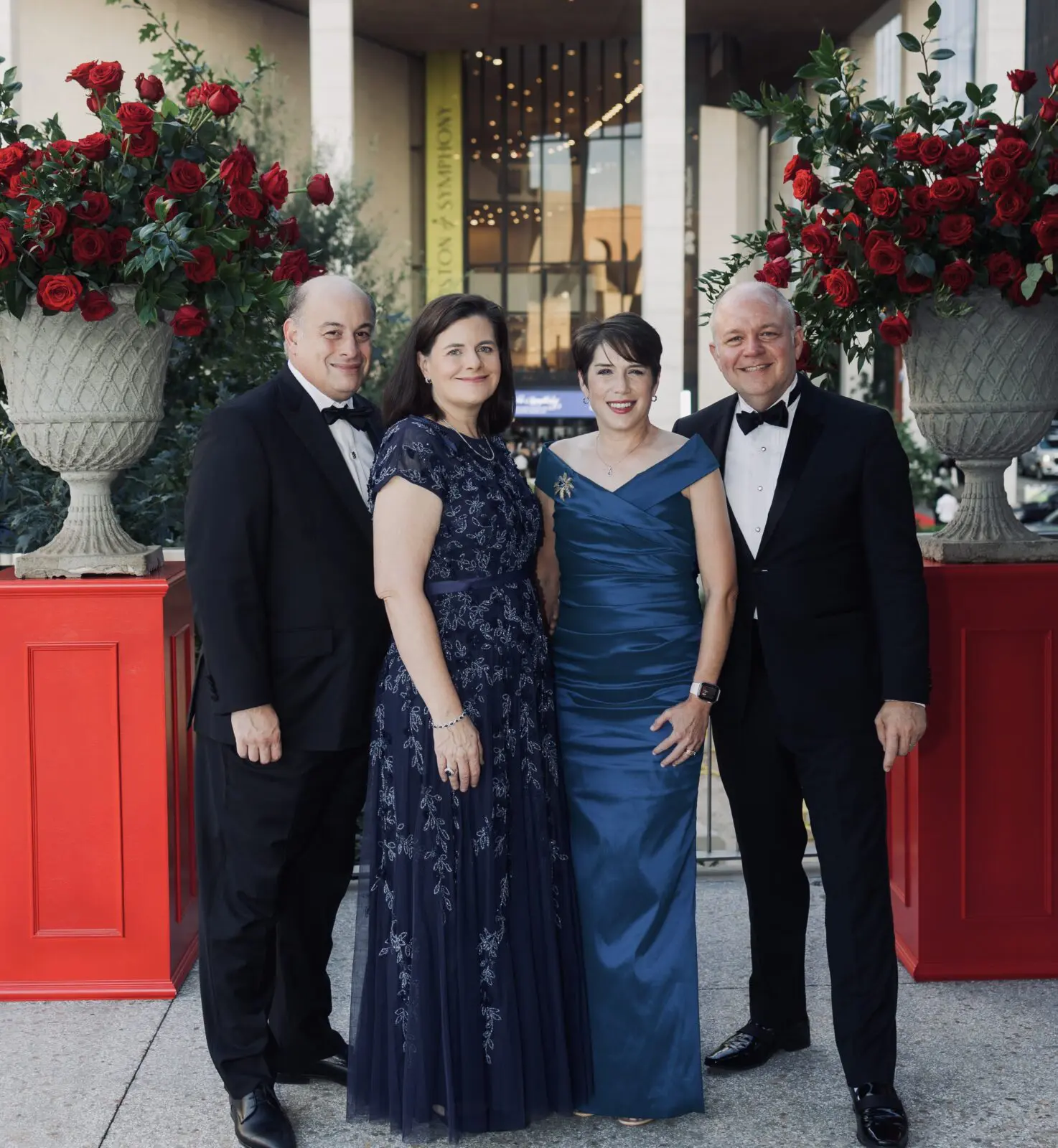 Marc Tabolsky & Sally Anne Schmidt, Megan & Jason Ryan at the Houston Symphony opening night celebrations (Photo by Marco Wang)