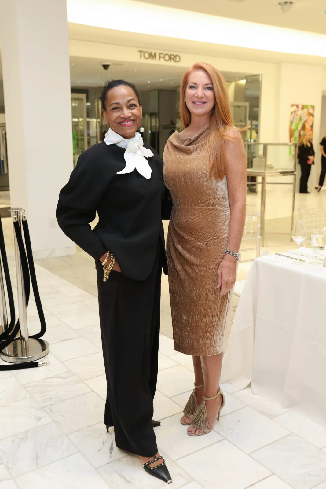Anita Smith, Kemah Blair at the Best Dressed Hall of Fame luncheon at Neiman Marcus. (Photo by Priscilla Dickson)