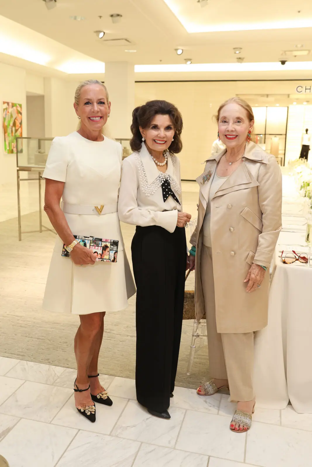 Rosemary Schatzman, Linda McReynolds, Melinda Berkman at the Best Dressed Hall of Fame luncheon at Neiman Marcus. (Photo by Priscilla Dickson)
