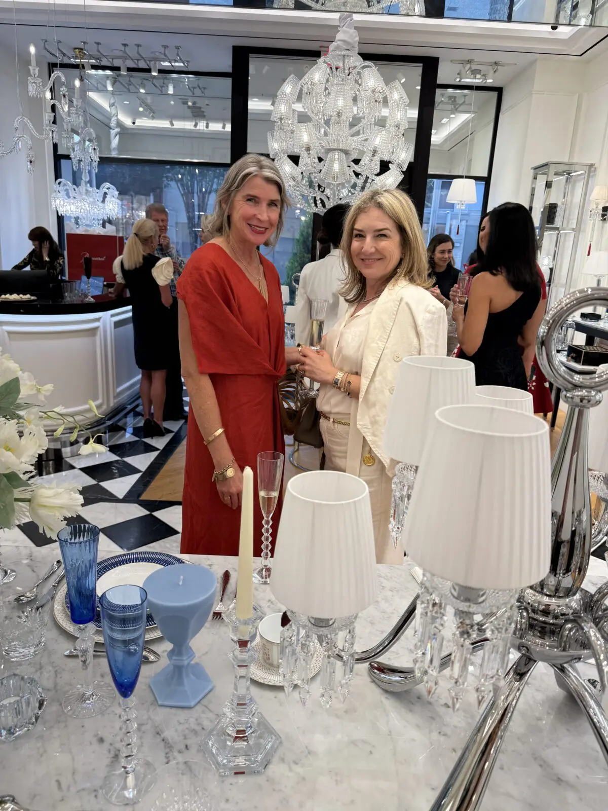Ellecia Knolle, Donae Chromasta at the Baccarat party. (Photo by Samantha Anchia)