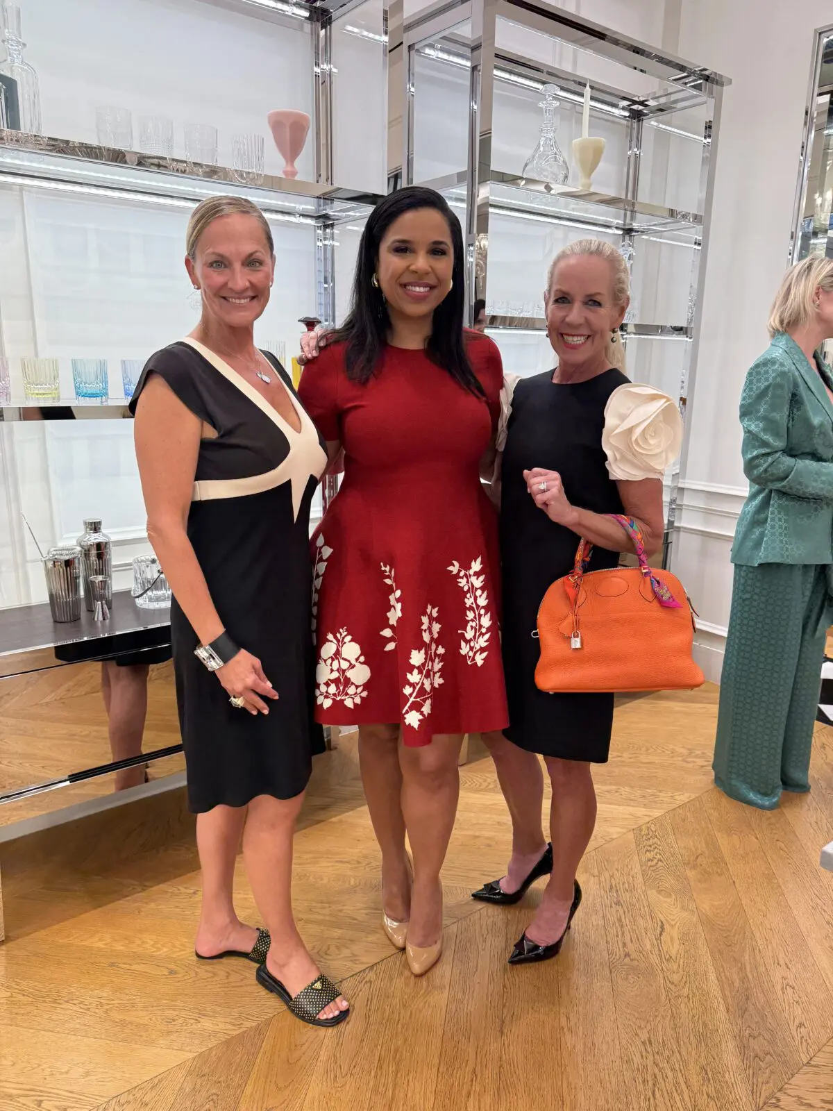 Rachel Regan, Lauren Randle, Rosemary Schatzman at the Baccarat party. (Photo by Samantha Anchia)
