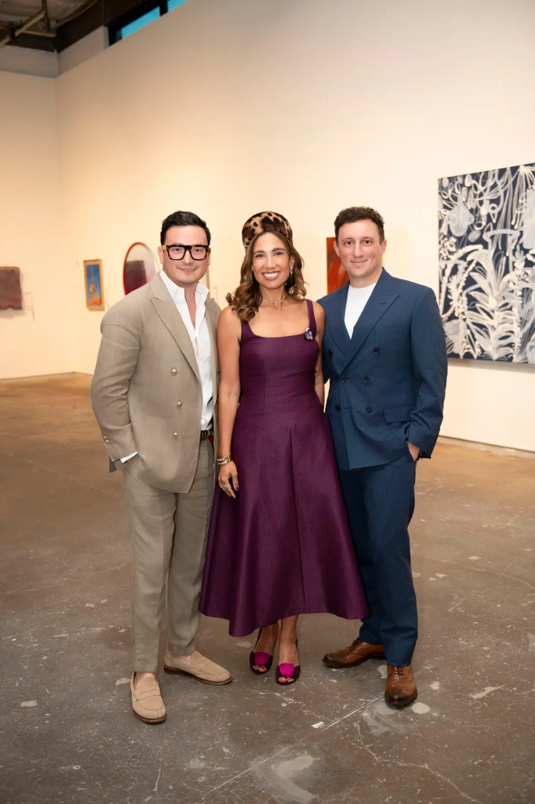 Dallas Contemporary's 2026 Candela Gala Co-Chairs Ramiro García, Catalina Gonzalez Jorba, Peter Augustus Owen (Photo by Tamytha Cameron Photography)