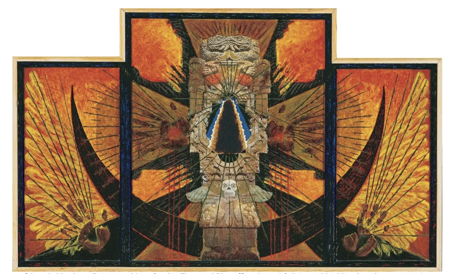 César A. Martínez, "Reinvented Icon for this Time and Place (San Antonio), 3 June 1991," at Art League Houston. Martinez is the recipient of a Lifetime Achievement in the Visal Arts Award from ALH; his exhibition is on view through December 20, 2026. (Courtesy the Vela Collection)