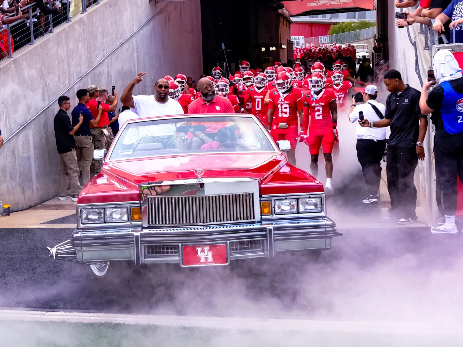 There's no football entrance like University of Houston's slab walkout intro. (Photo by F. Carter Smith)