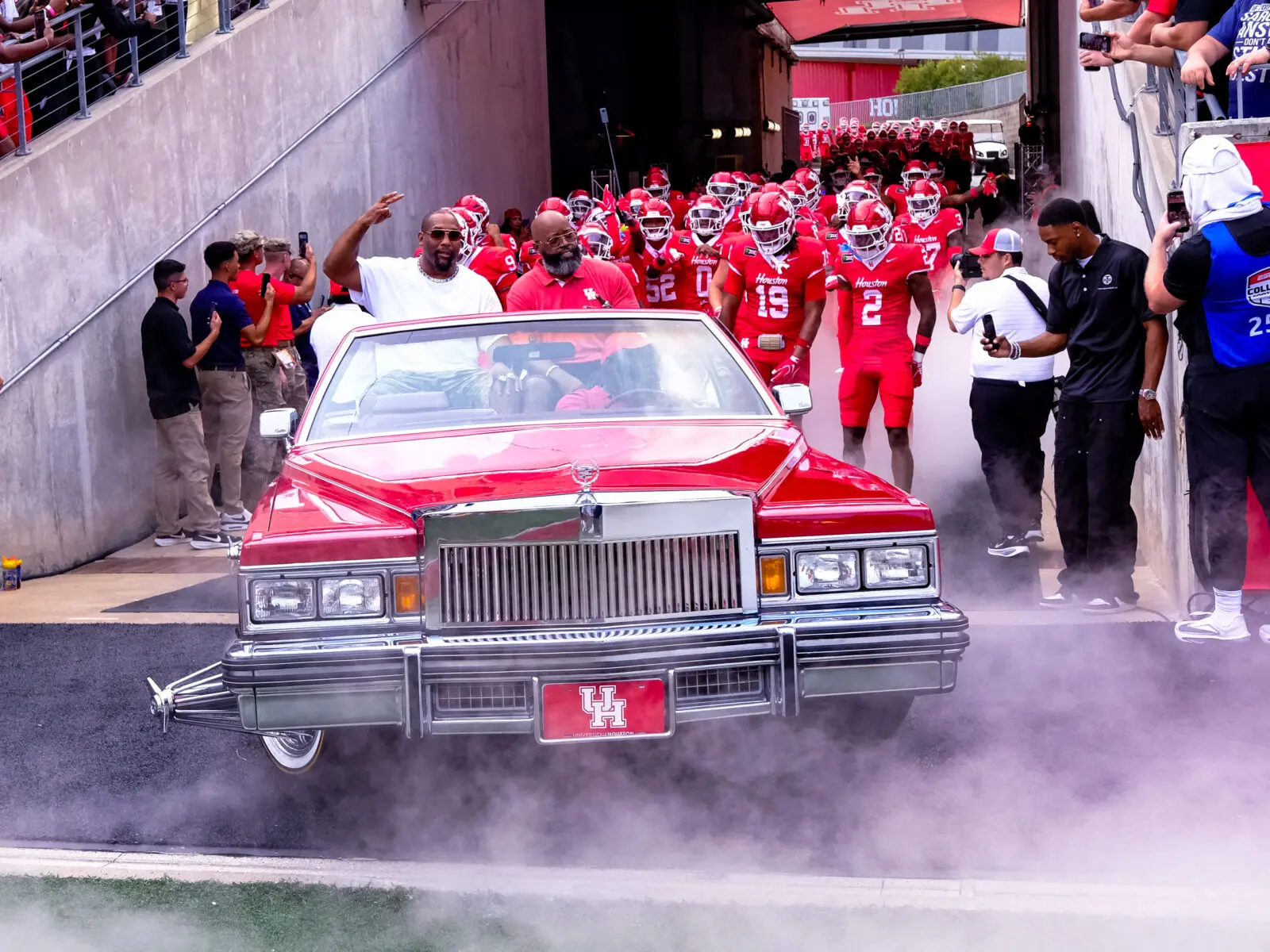 University of Houston's slab football walkout intros have captured the nation's attention. (Photo by F. Carter Smith)