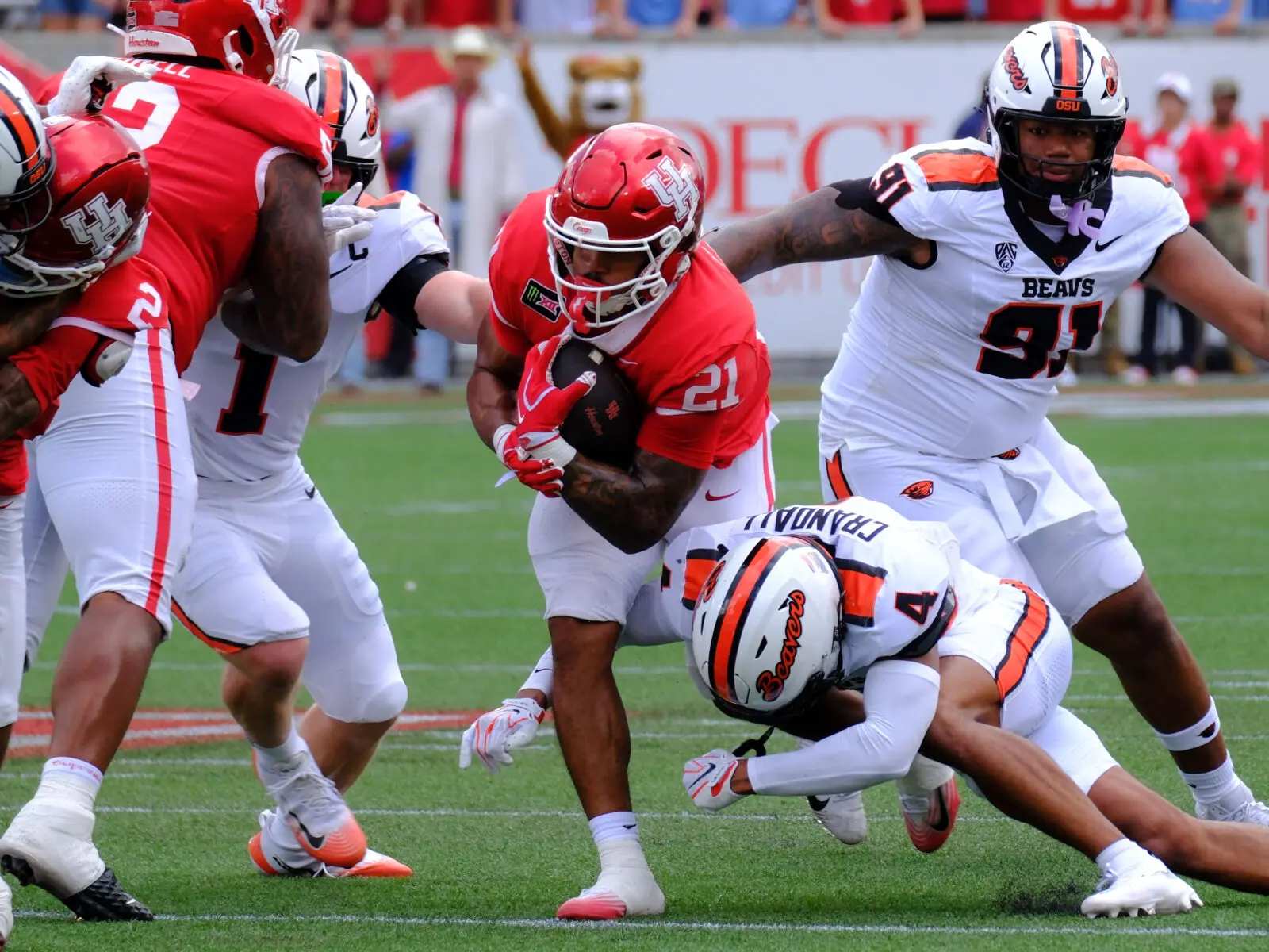 University of Houston running back Makhi Hughes is a hard-nosed runner. (Photo by F. Carter Smith)