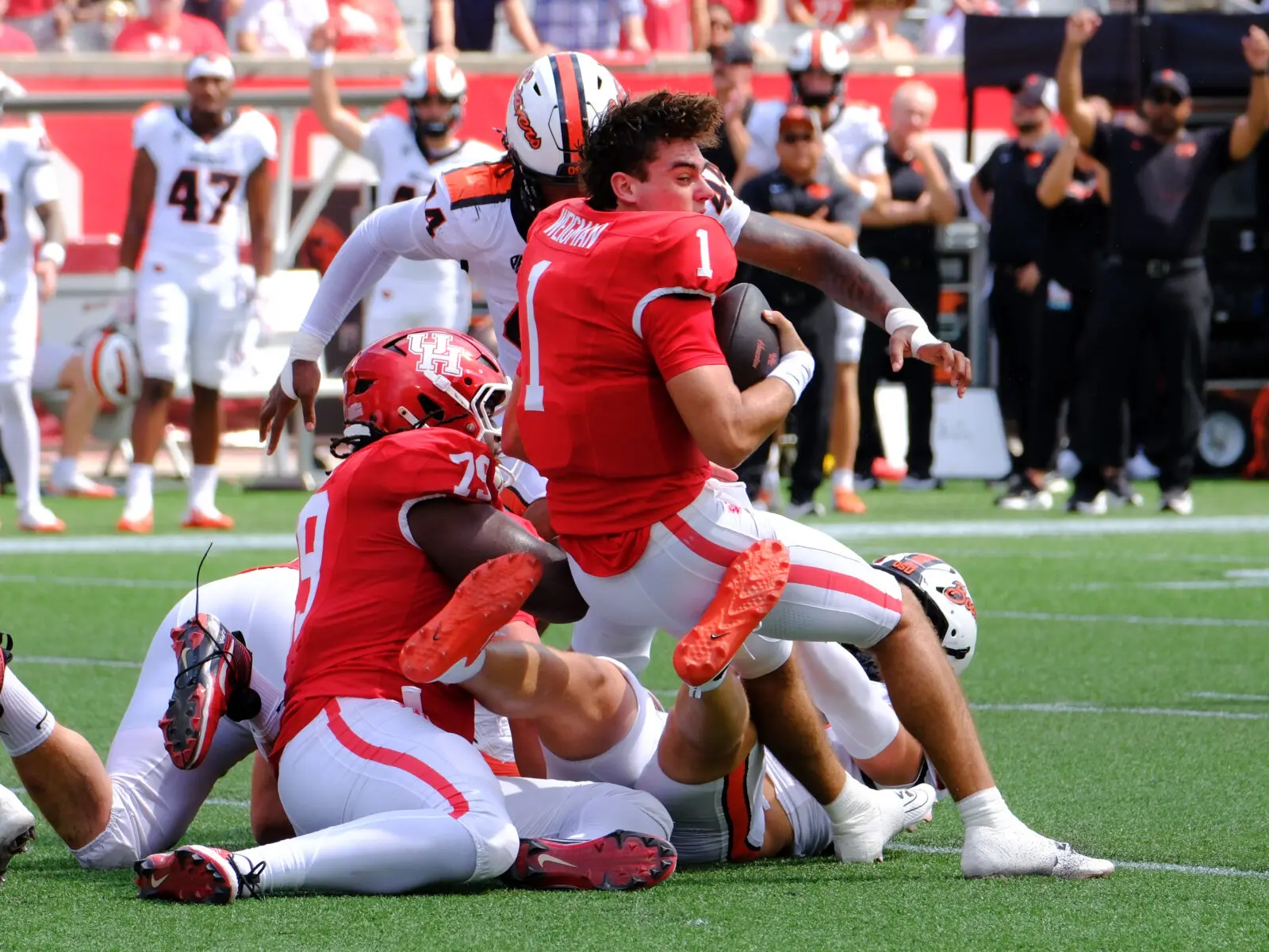 University of Houston quarterback Conner Weigman just keeps coming. (Photo by F. Carter Smith)