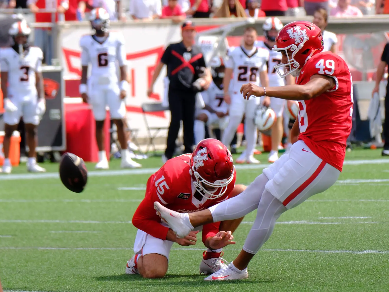 University of Houston kicker Jonathan Dimas has stepped right into the role. (Photo by F. Carter Smith)