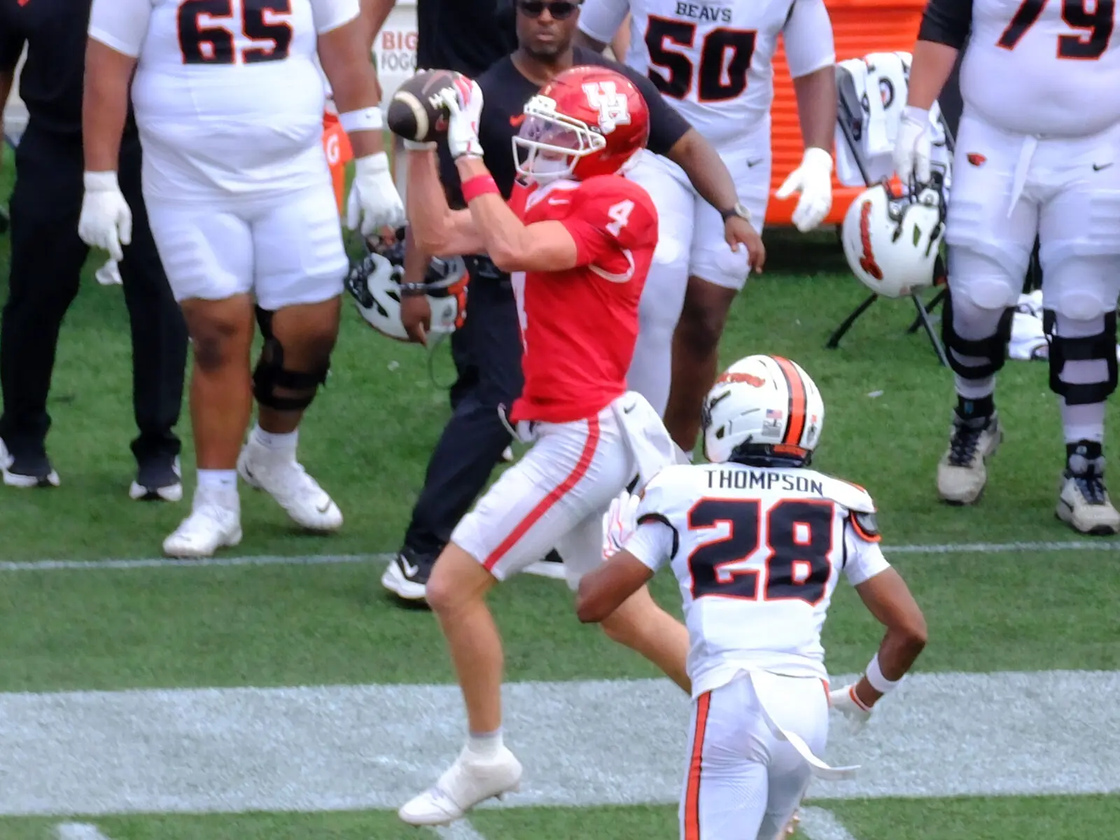 University of Houston wide receiver Trent Walker isn't afraid to go get the football. (Photo by F. Carter Smith)