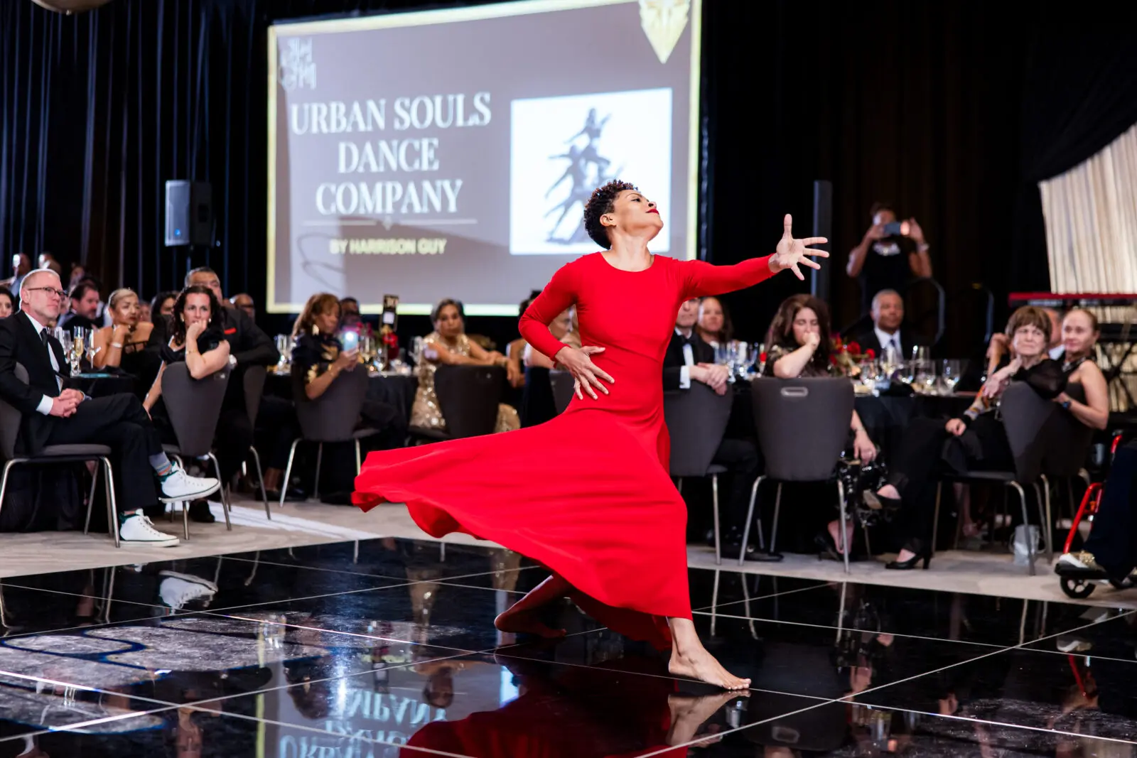 Urban Souls Dance Company performer at the Houston Arts Alliance 20th anniversary gala 