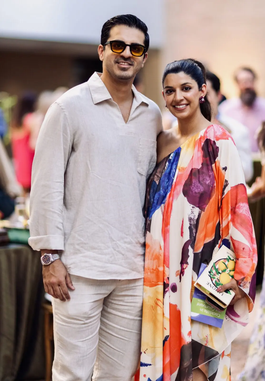 Usman & Madiha Danini at Blaffer Art Museum Cocktails in the Courtyard (Photo by Jenny Antill Clifton)