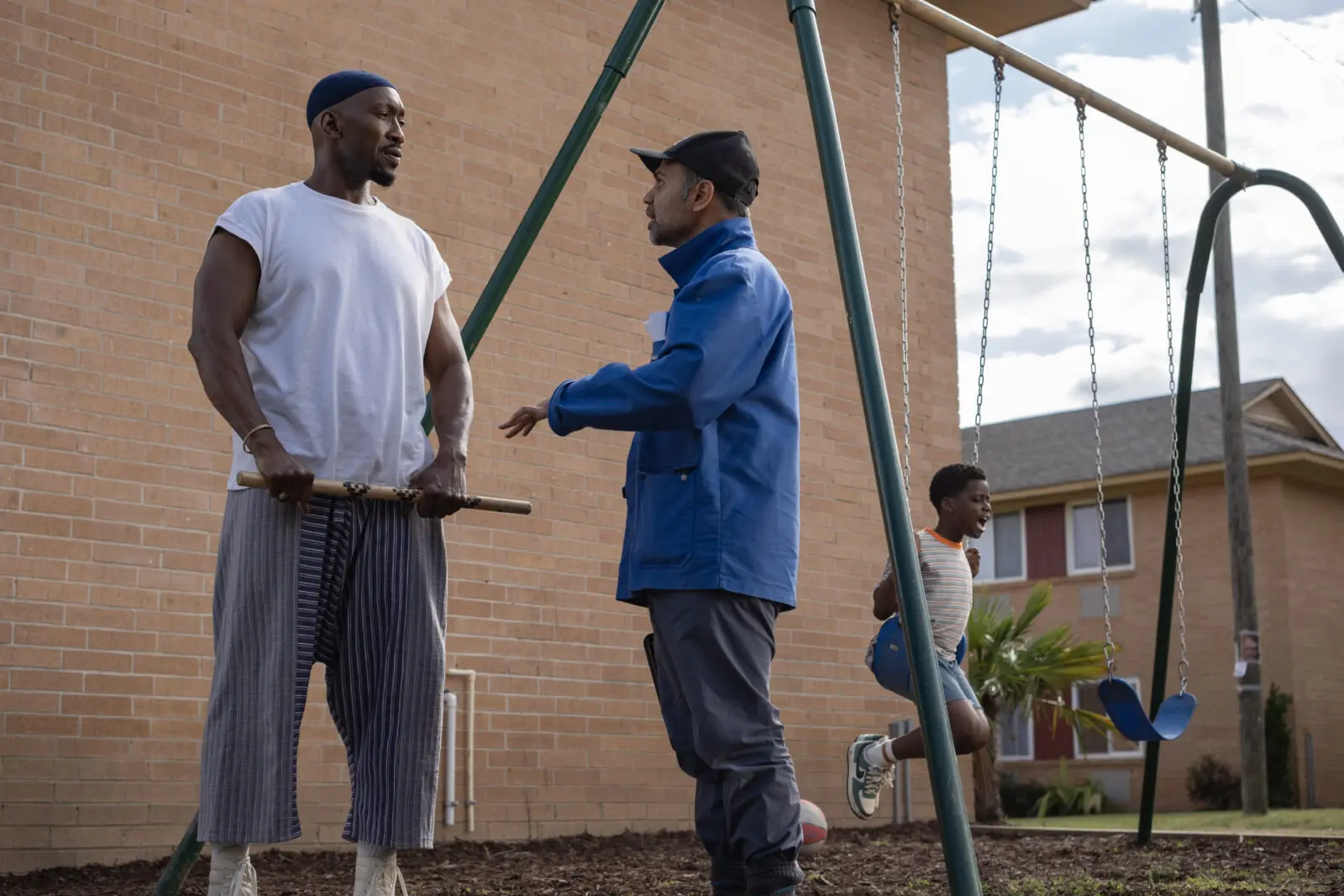 (L to R) Actor Mahershala Ali, director Bassam Tariq and actor Jahleel Kamara on the set of YOUR MOTHER YOUR MOTHER YOUR MOTHER, from Amazon MGM Studios.

Photo Credit: Jaclyn Martinez

© 2026 Amazon Content Services LLC. All Rights Reserved.