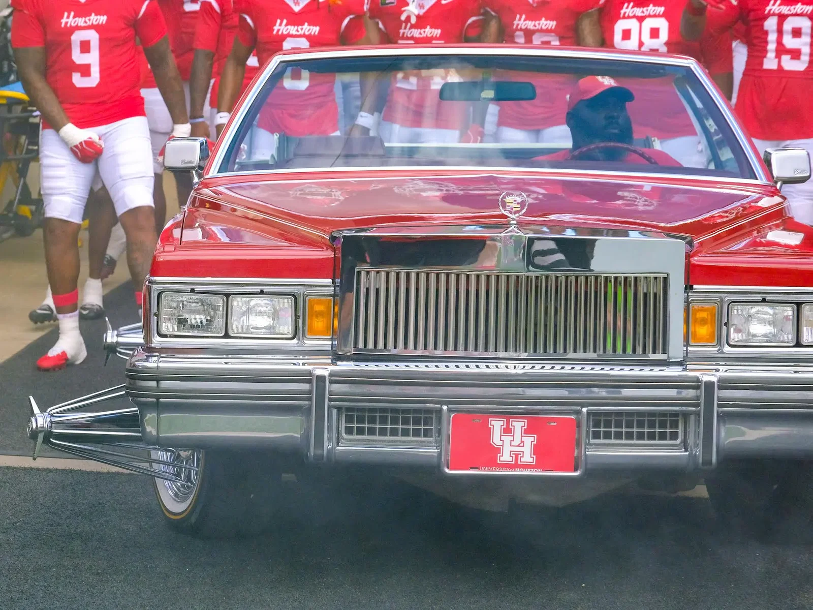 University of Houston is capturing the attention of the college football world with its viral slab intro entrances. (Photo by F. Carter Smith)
