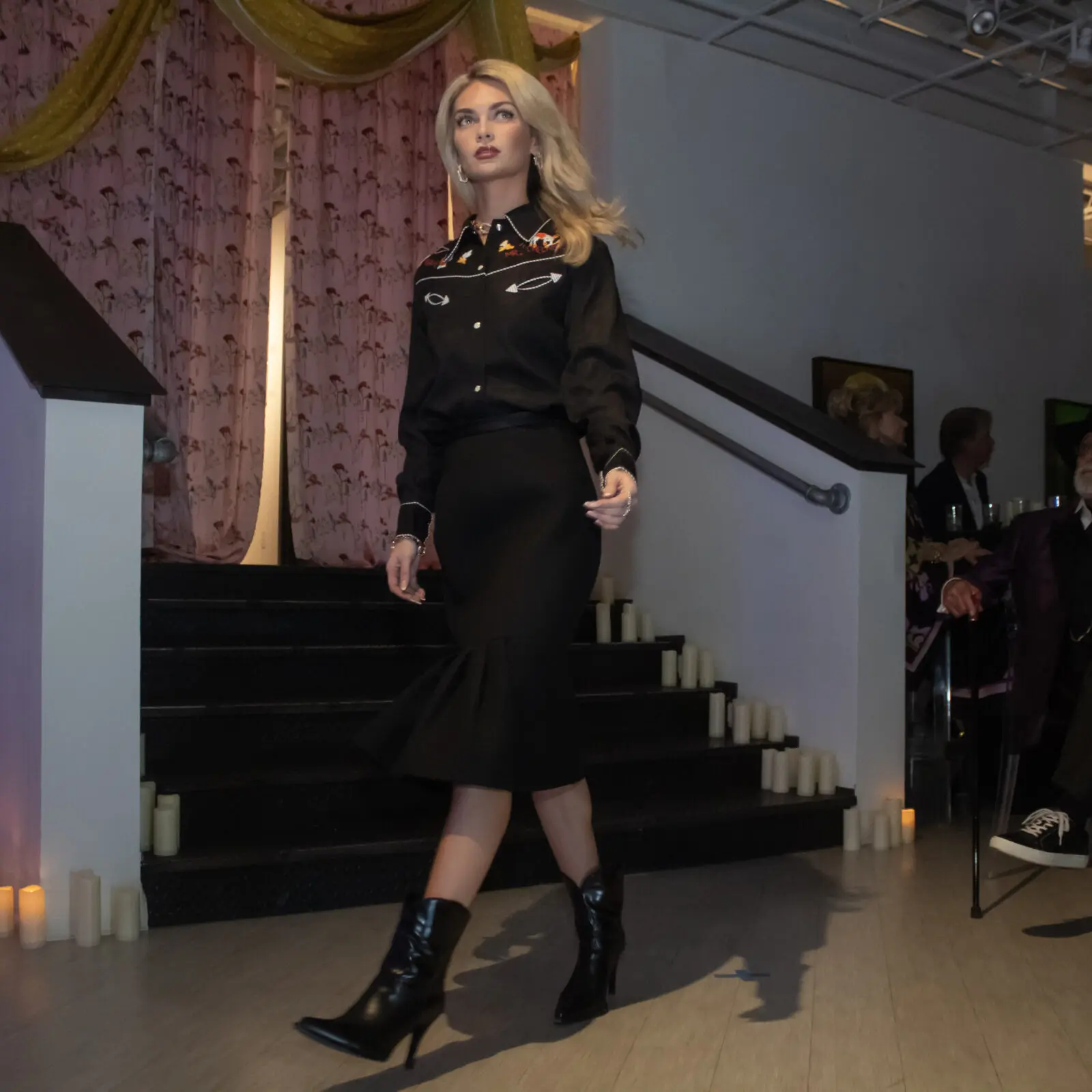 Hannah Hohman, sporting a classic Western look at the recent Marilyn Effect runway show and charity event. (Photo by Delast Gordon)