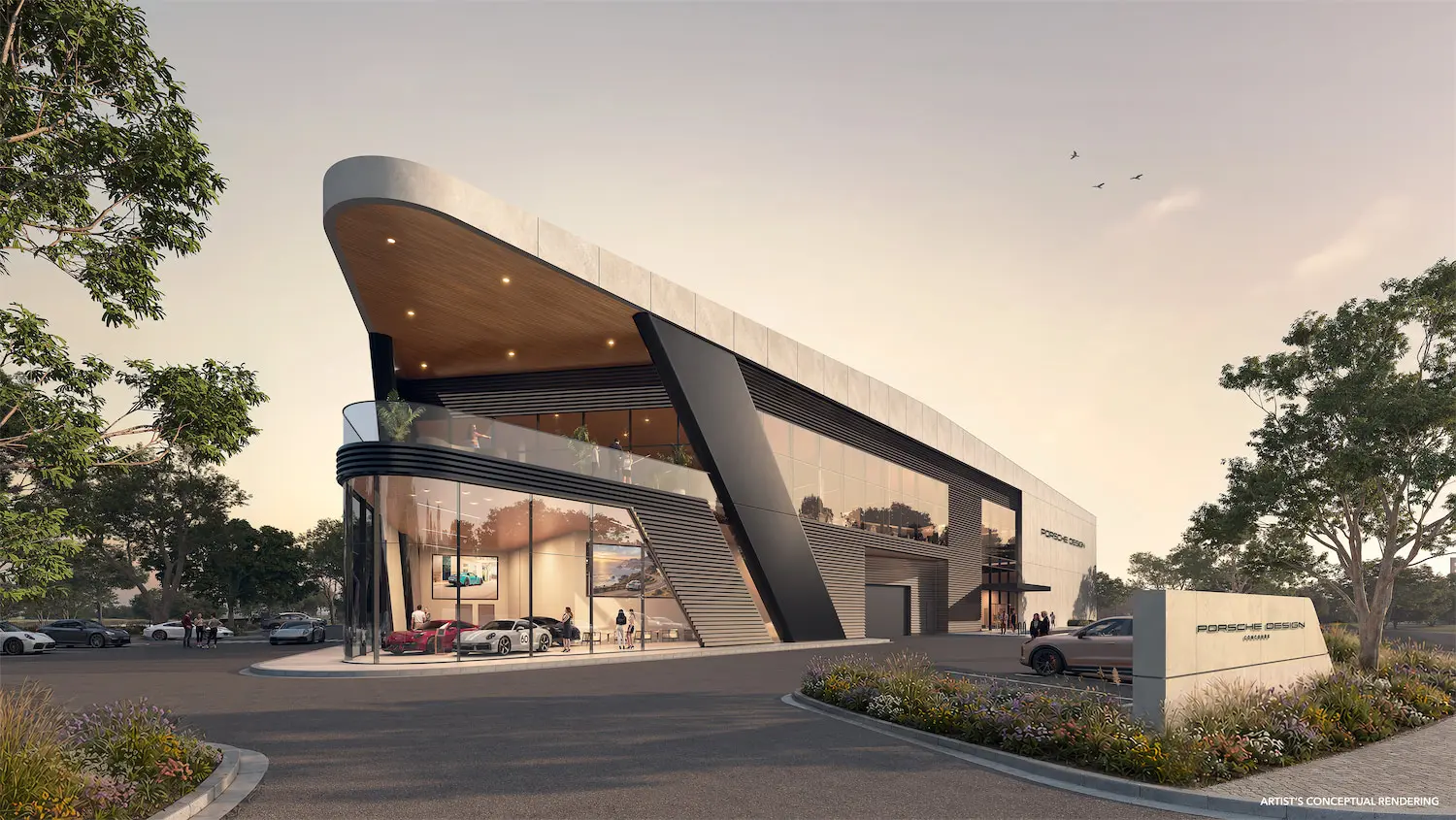 In 2028, Newgard Development Group and Porsche Design are debuting the inaugural two locations of Porsche Design Concours — and one is in Dallas. (Courtesy rendering)