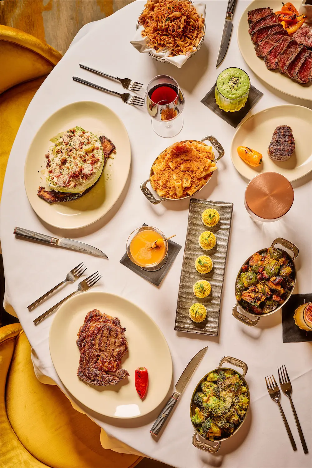 Docent Steak's menu centers around Harwood’s exclusive beef program, HWD Beef, and also offers some Kobe beef options. (Photo by Harwood Hospitality)